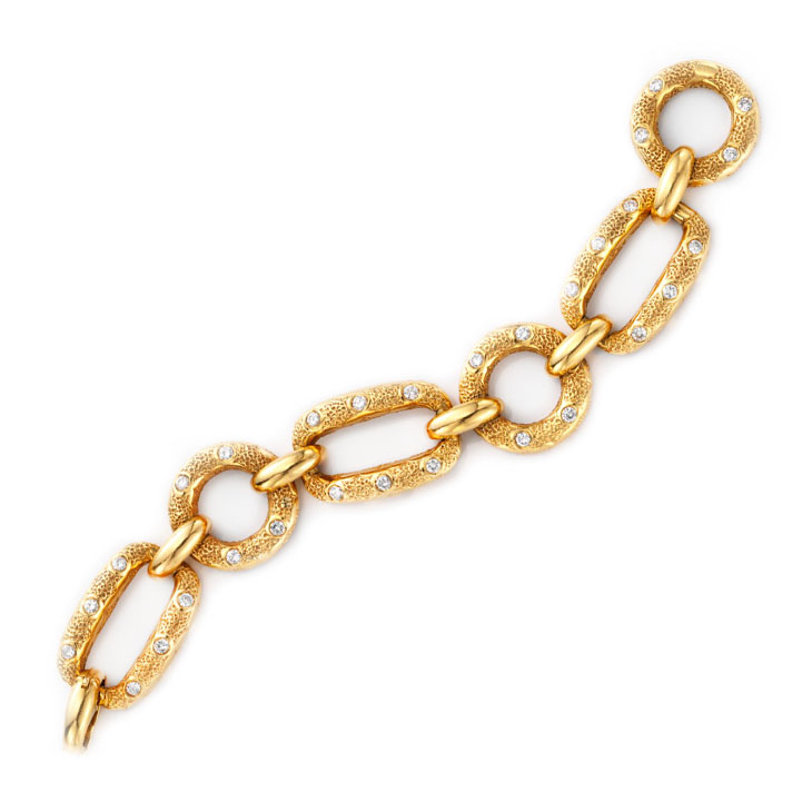 A Gold and Diamond Link Bracelet, by Van Cleef & Arpels