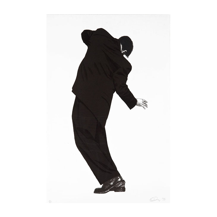 Raphael (from Men in the Cities), Robert Longo, 1998. #13 of 120, Lithograph on Rives BFK paper, Signed and dated lower right; edition lower left, sheet 45.875” x 30”; frame 52” x 36”