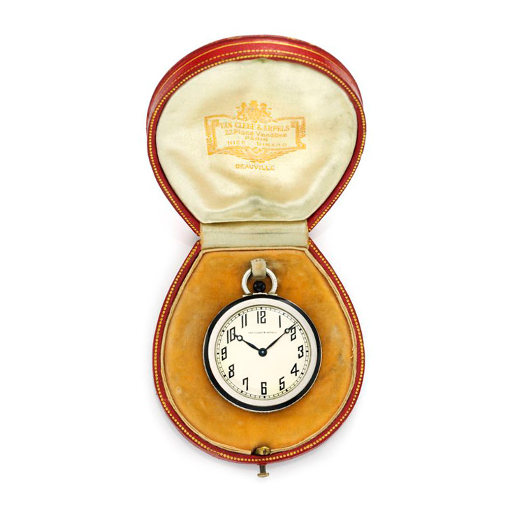 An Art Deco Diamond, Onyx and Platinum Pocket Watch, by Van Cleef & Arpels, circa 1930