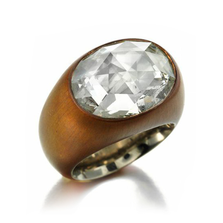 A Rose-cut Diamond and Copper Ring, of approximately 7.00 carats, by Hemmerle
