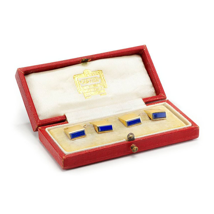A set of Gold and Lapis Lazuli Cufflinks, by Cartier, circa 1930