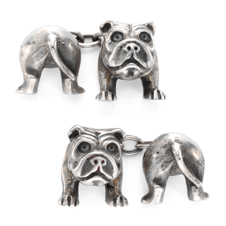 A Pair of Silver Bulldog Cufflinks