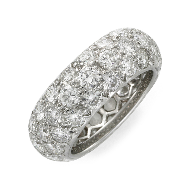 A Pave-Diamond and Platinum Band Ring, by Hemmerle