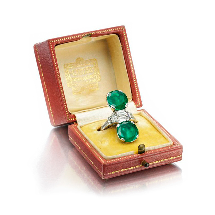 An Art Deco Emerald and Diamond Ring, by Cartier, circa 1920