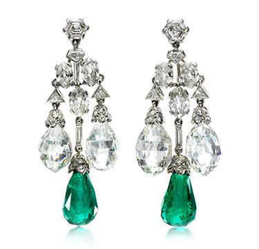 Fd Gallery Cartier Earrings A Pair Of Art Deco Emerald And Diamond Ear Pendants By Cartier Circa 1928