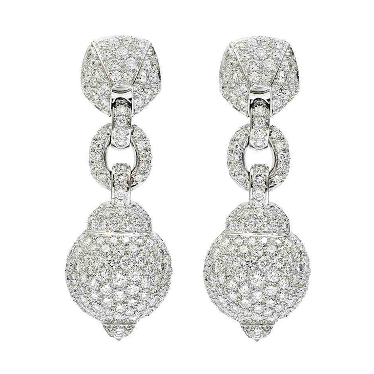 A Pair of Diamond Ear Pendants, by Cartier