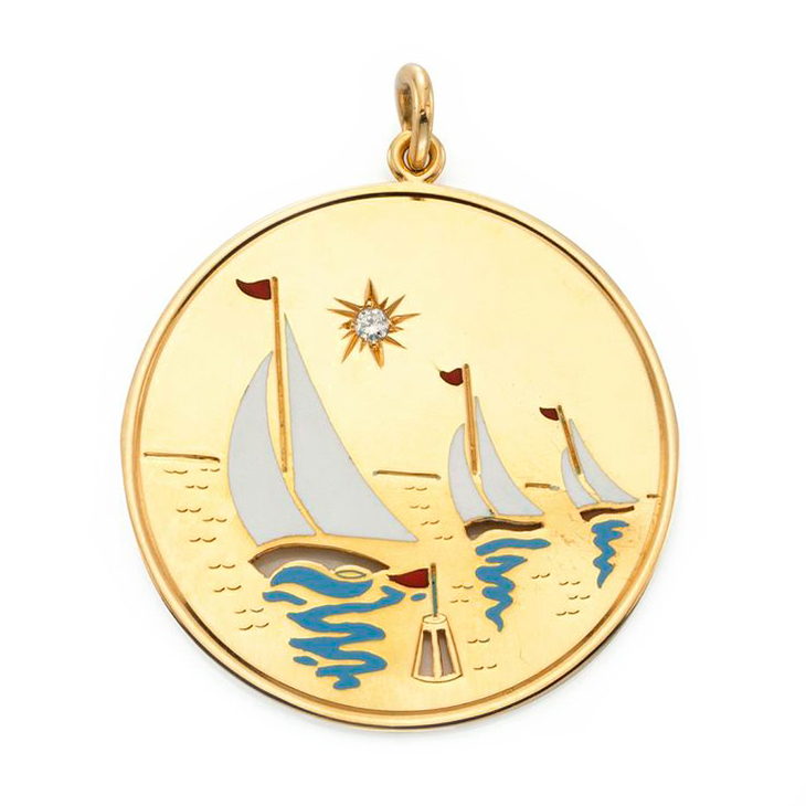 A Gold and Enamel Charm Pendant, by Cartier, circa 1970