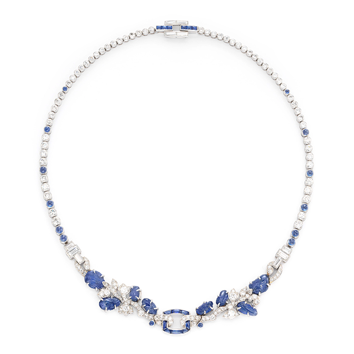 An Art Deco Sapphire and Diamond ‘Tutti Frutti’ Necklace, by Cartier, circa 1930
