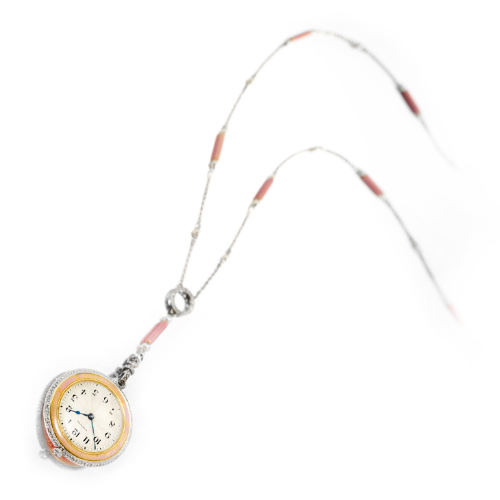 A Belle Epoque Watch Pendant Necklace, by Cartier, circa 1910
