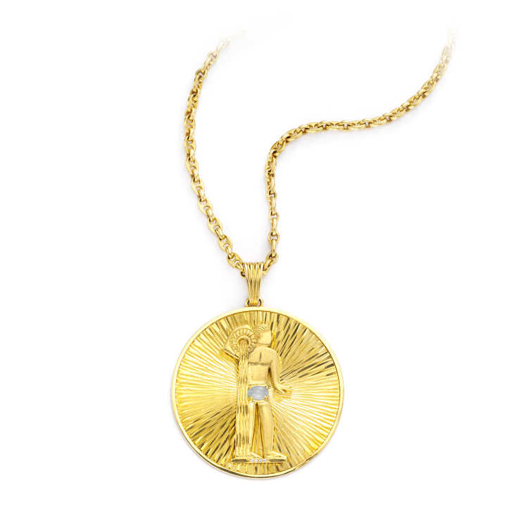 A Gold Aquarius Pendant, circa 1970