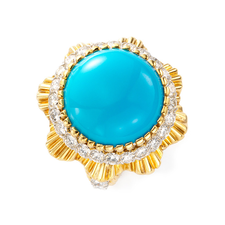 A Turquoise and Diamond Ring, by Van Cleef & Arpels, circa 1965