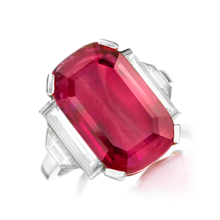 An Art Deco Ruby and Diamond Ring, by Van Cleef & Arpels