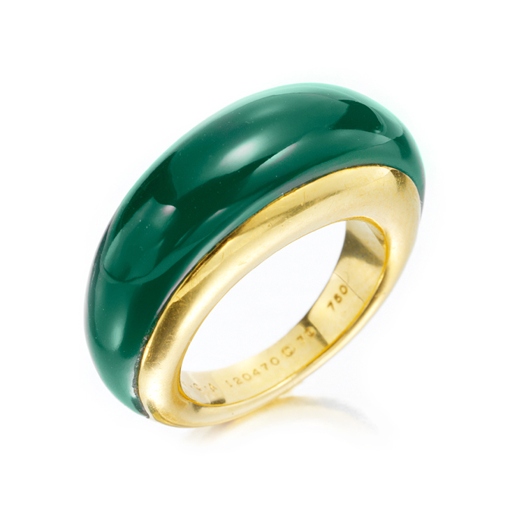 A Chrysoprase and Gold Ring, by Van Cleef & Arpels, circa 1975