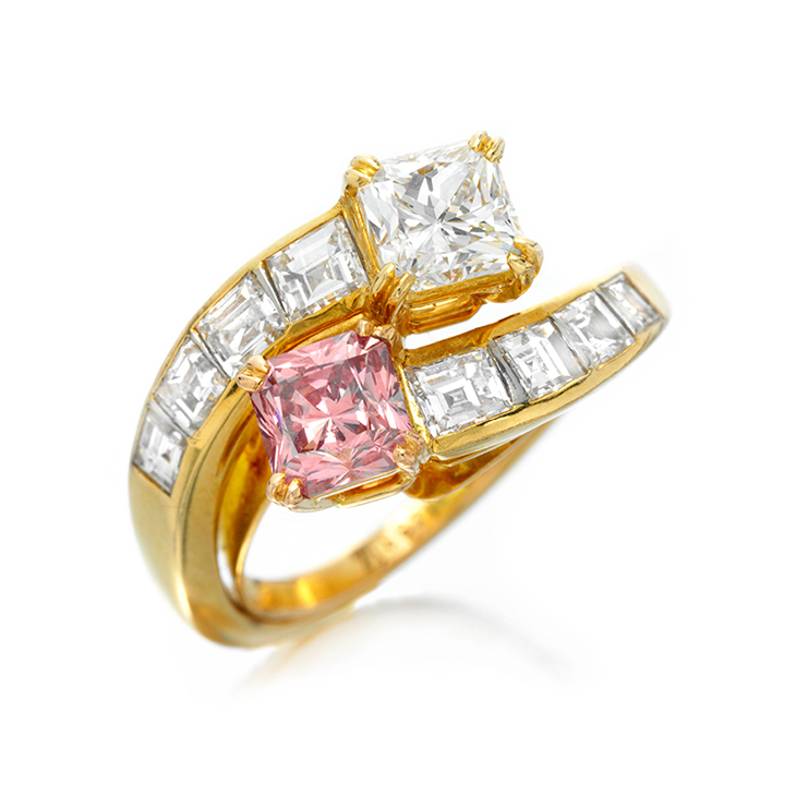 A Fancy Intense Pink Diamond Ring, by Van Cleef & Arpels