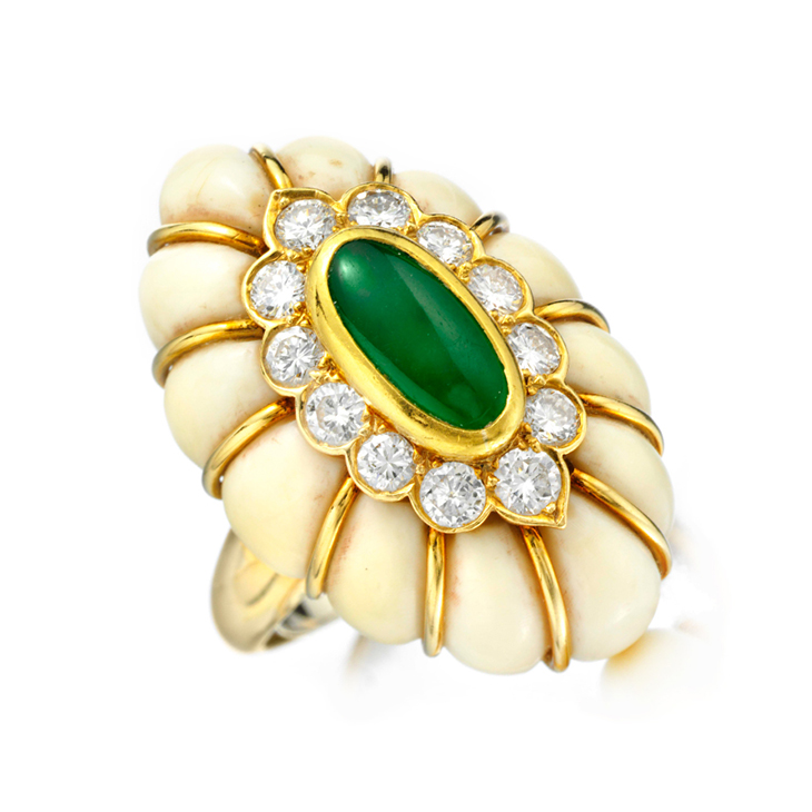 A Diamond and Platinum Crossover Ring, by Van Cleef & Arpels