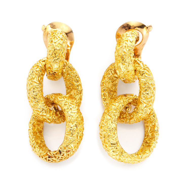 A Pair of Gold Ear Pendants, by Van Cleef & Arpels, circa 1970