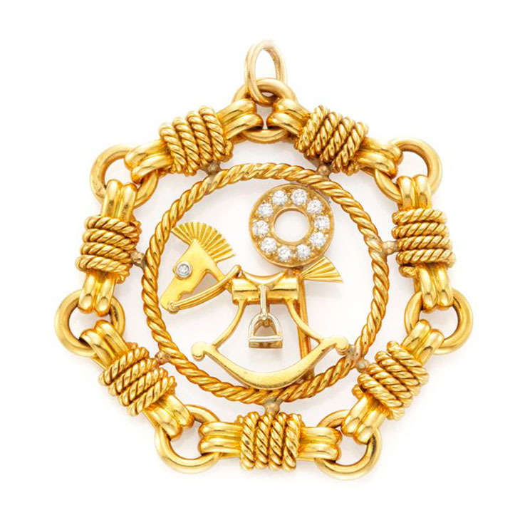 A Gold and Diamond Toy Horse Charm Pendant, by Van Cleef & Arpels, circa 1965