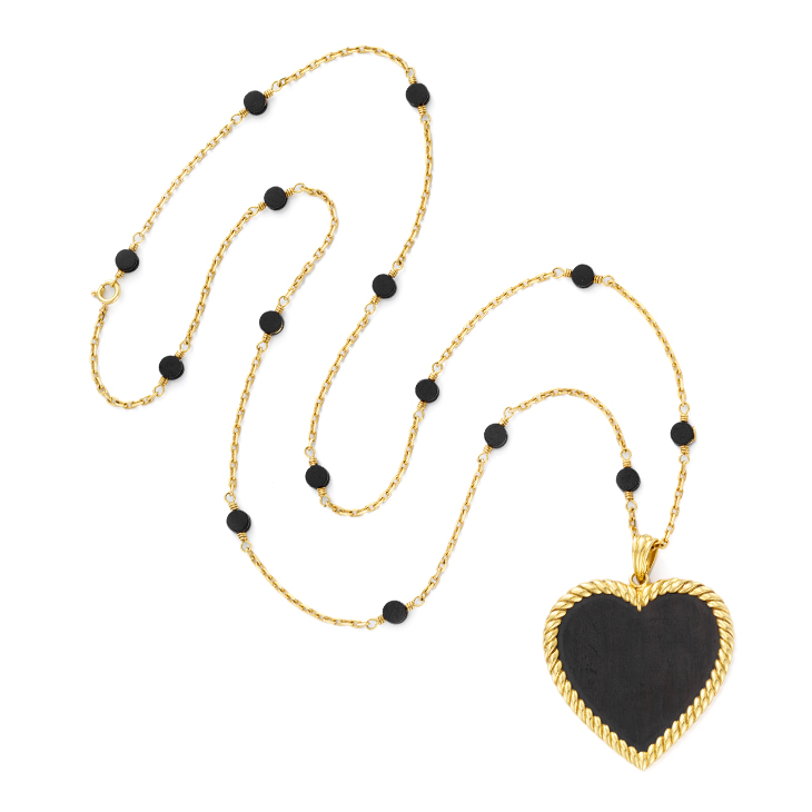 An Ebony and Gold Pendant Necklace, by Van Cleef & Arpels