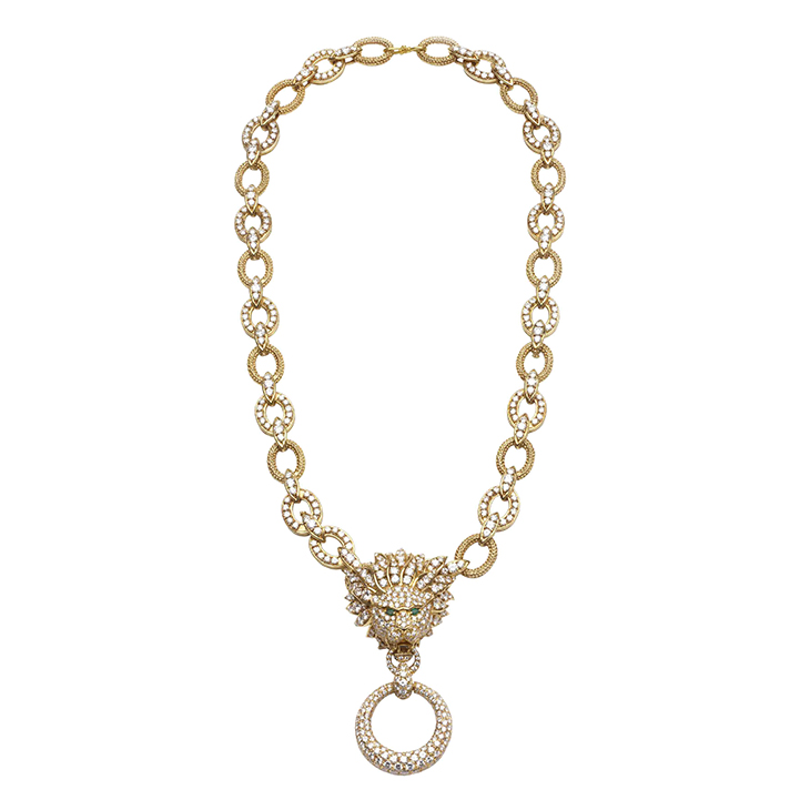 A Diamond and Gold Lion Necklace, by Van Cleef & Arpels, circa 1970