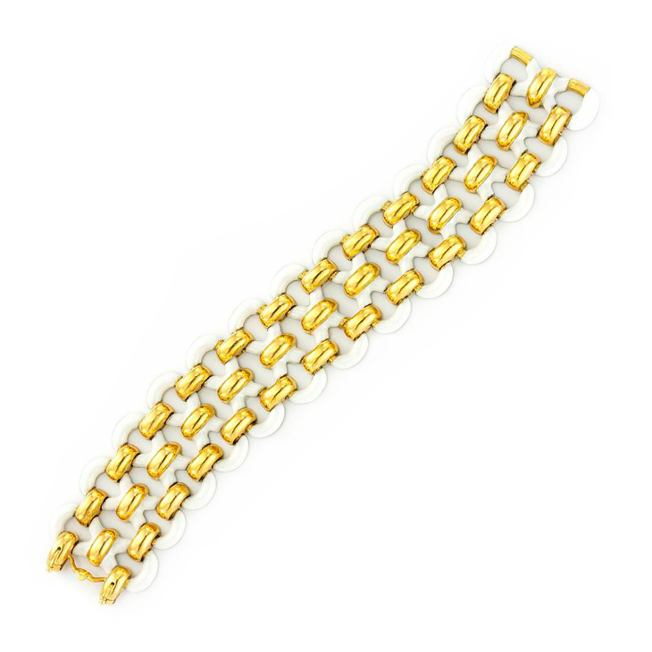 An Enamel and Gold Bracelet, by Van Cleef & Arpels, circa 1970