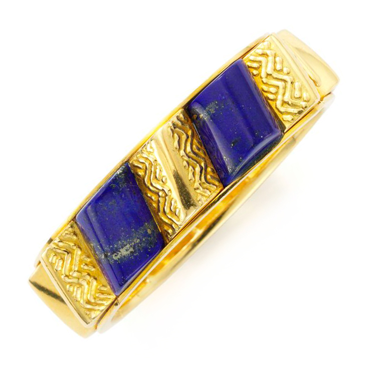 A Lapis Lazuli and Gold Bangle Bracelet, by Van Cleef & Arpels, circa 1970