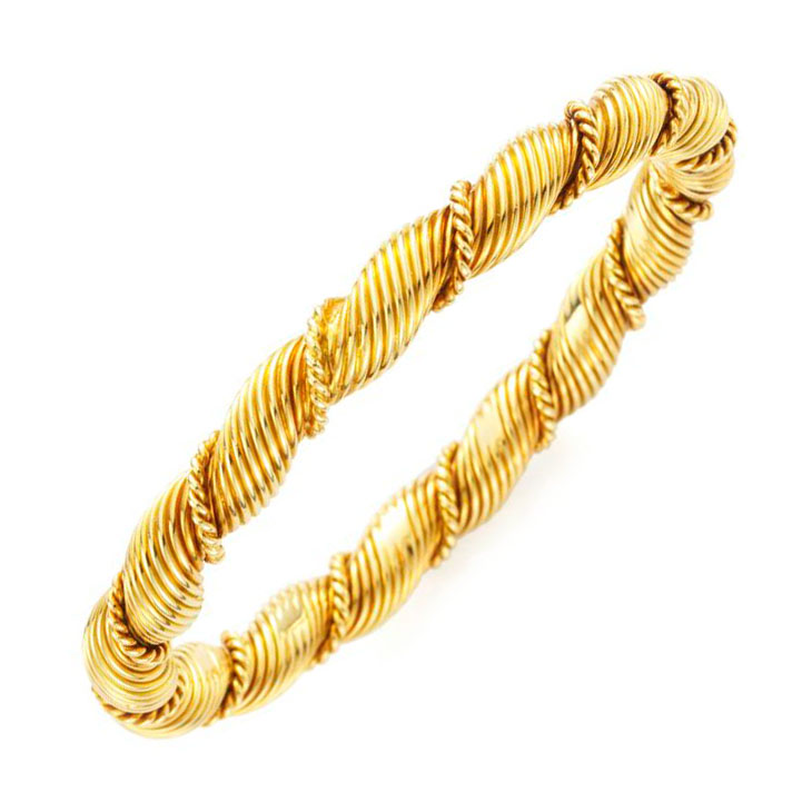 A Gold Braided Bangle, by Van Cleef & Arpels, circa 1970