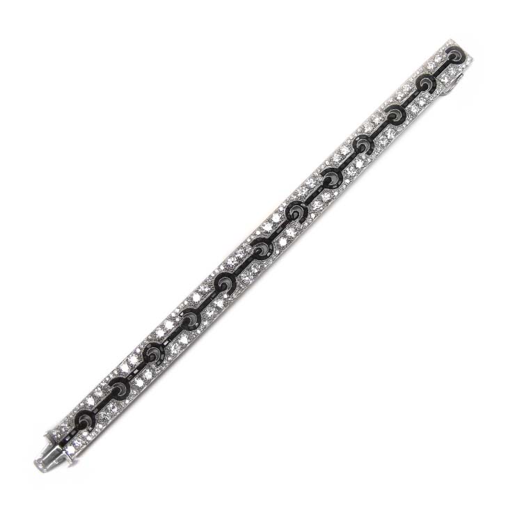 An Art Deco Onyx and Diamond Bracelet, by Van Cleef & Arpels, circa 1925