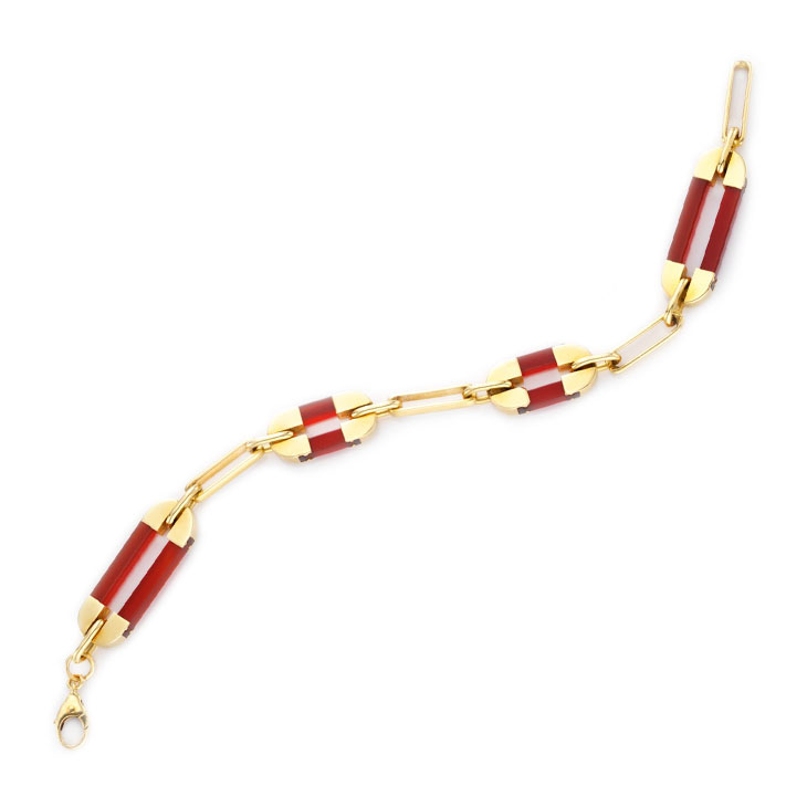 A Carnelian and Gold Bracelet, by Van Cleef & Arpels, circa 1975