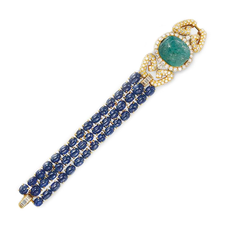 An Emerald, Sapphire and Diamond Bracelet, by Van Cleef & Arpels, circa 1975