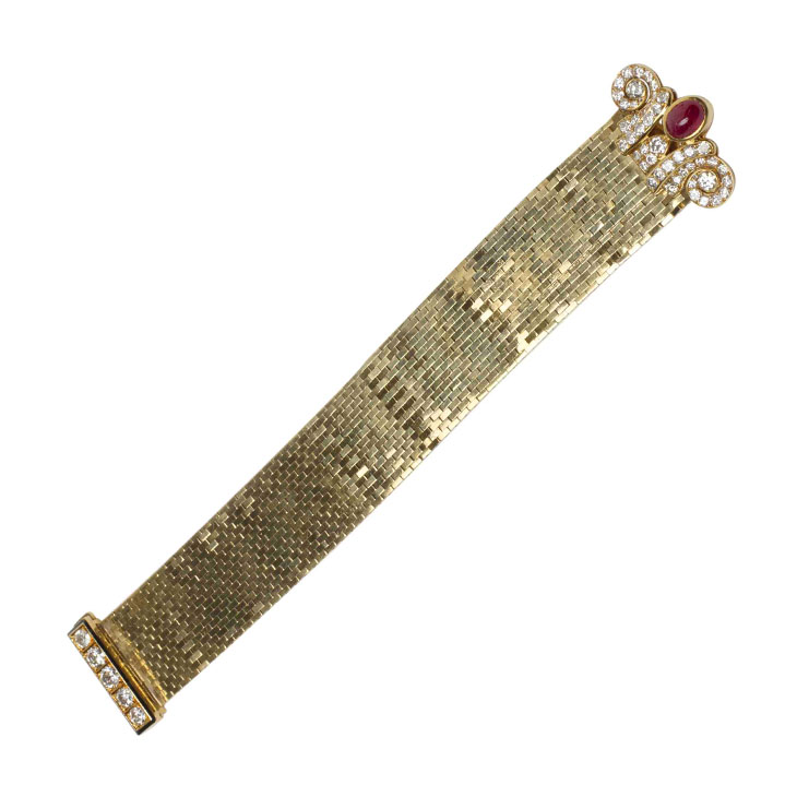 A Retro Ruby and Diamond ‘Ludo’ Bracelet, by Van Cleef & Arpels, circa 1940
