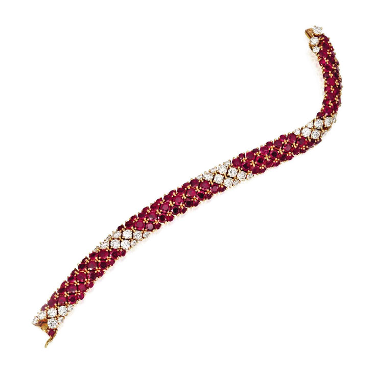 A Ruby and Diamond Bracelet, by Van Cleef & Arpels, circa 1965