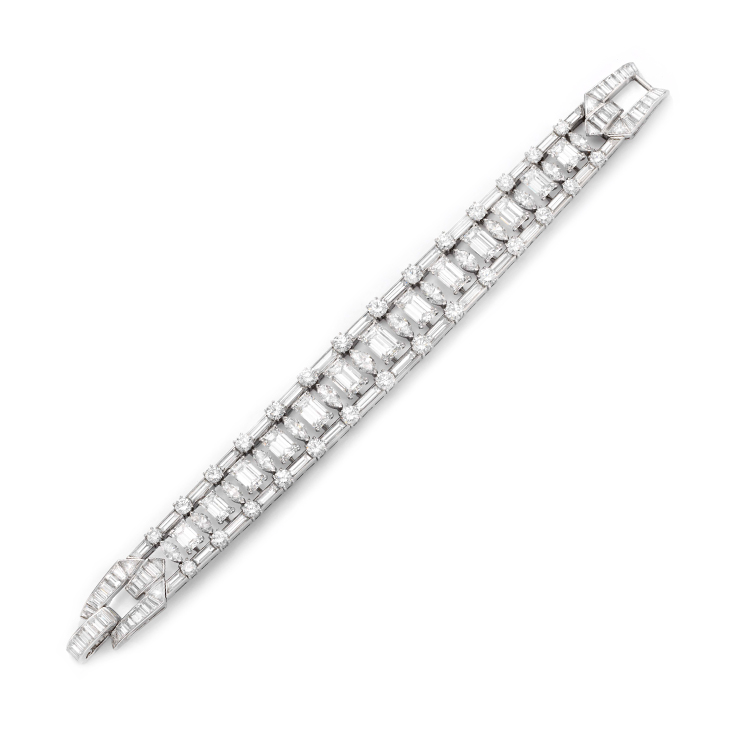 A Diamond and Platinum Bracelet, by Van Cleef & Arpels, circa 1950