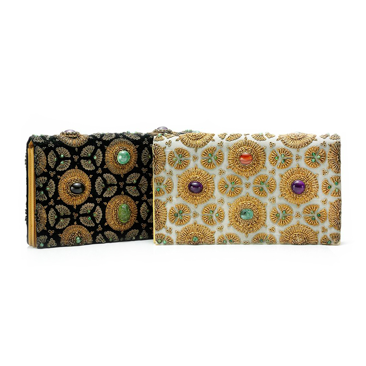 A Pair of Multi-gem and Gold Evening Bags, by Van Cleef & Arpels, circa 1960