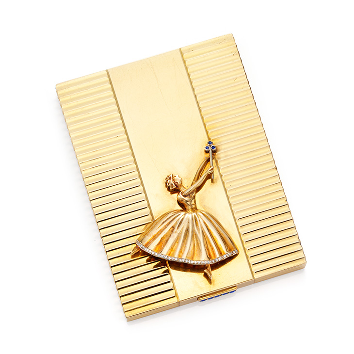 A Multi-gem and Gold Ballerina Vanity Case, by Van Cleef & Arpels