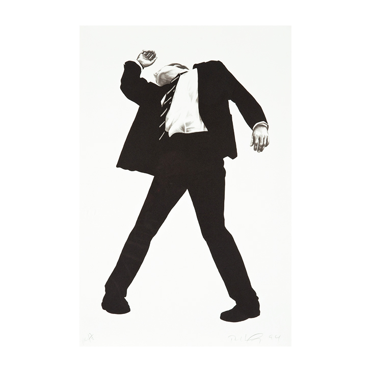 Rick (from Men in the Cities), Robert Longo, 1994. HC 13 of 18; aside from the edition of 170, Lithograph on Arches Cover paper, Signed and dated lower right; edition lower left sheet 45.875” x 30”; frame 52” x 36”