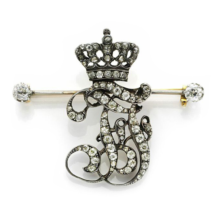An Antique Diamond, Silver and Gold Ceremonial Pin, Austrian, circa 1900