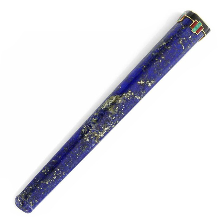 A Lapis Lazuli, Enamel and Gold Cigarette Holder, by Cartier, circa 1925