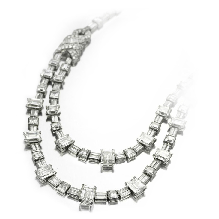 Fd Gallery An Art Deco Diamond And Platinum Necklace Of An Art Deco Diamond And Platinum Necklace Of Roximately 75 00 Carats With Maker S Marks