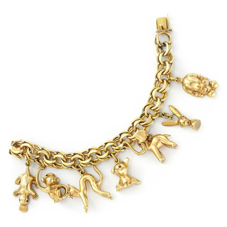 FD Gallery | An Gold and Ruby Animal Charm Bracelet, circa 1965