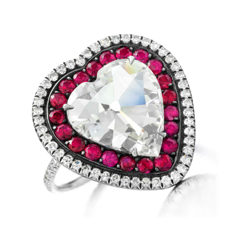 A Ruby and Diamond Heart Ring, by JAR