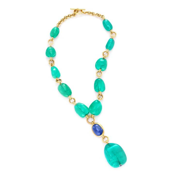 An Emerald and Sapphire ‘Y’ Necklace, by Verdura