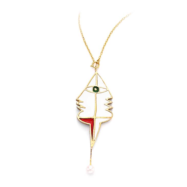 An Enamel and Gold Pendant, by Jean Cocteau