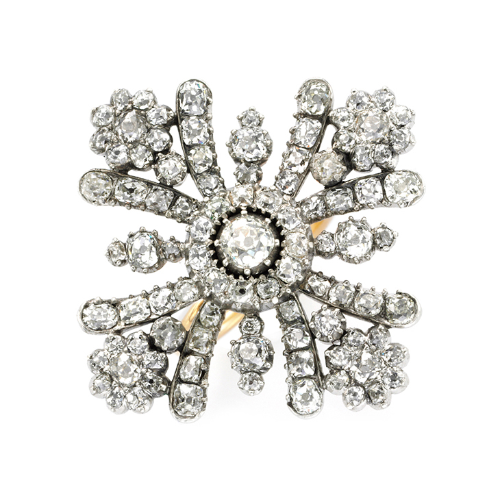 FD Gallery | A Diamond and Silver-stopped Gold Maltese Cross Ring