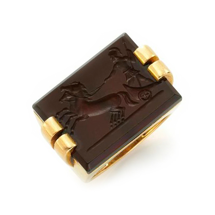 An Intaglio and Gold Ring, by Boucheron, circa 1945