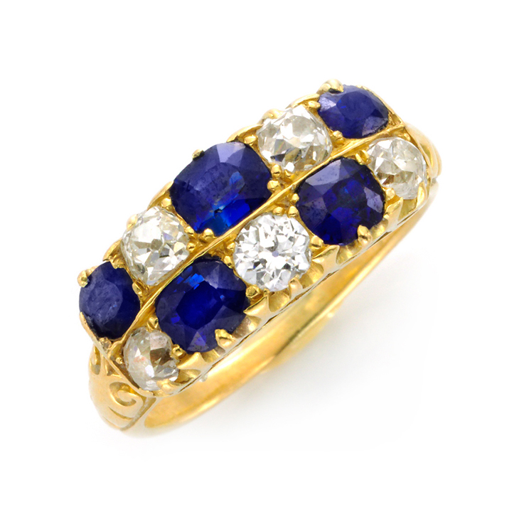 An Antique Sapphire and Diamond Band Ring, circa 1900