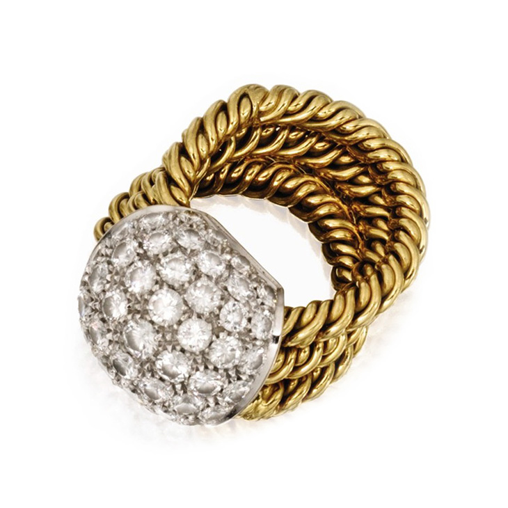 A Diamond and Gold Ring, possibly by Paul Flato