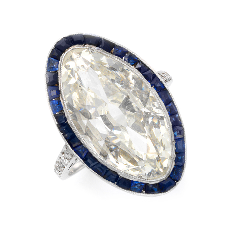An Art Deco Marquise-cut Diamond Ring