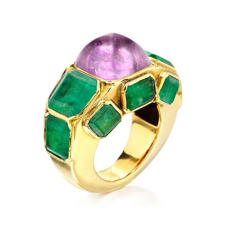 An Amethyst and Emerald Ring, by Chanel, circa 1930