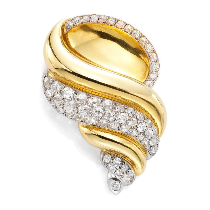 A Gold and Diamond Brooch, by Suzanne Belperron, circa 1940