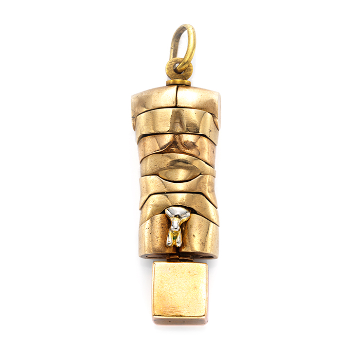 A Bronze Puzzle Sculpture Pendant, by Miguel Berrocal, circa 1970